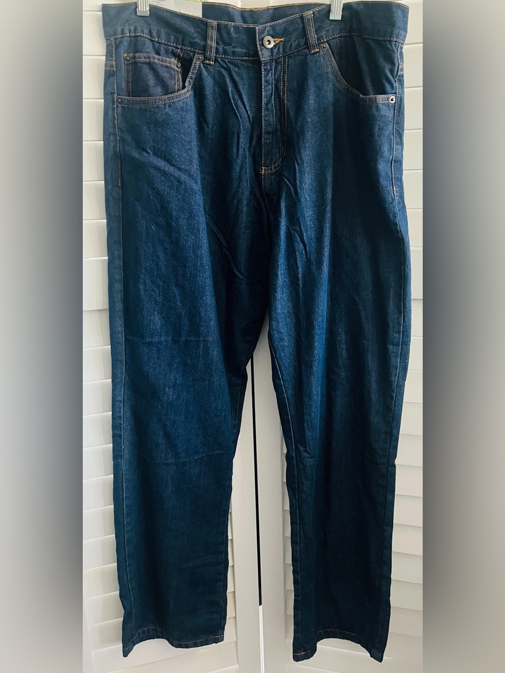 Men’s Gray Flannel Lined Jeans 34X32 Adventuridge Straight Leg Dark Blue Zip